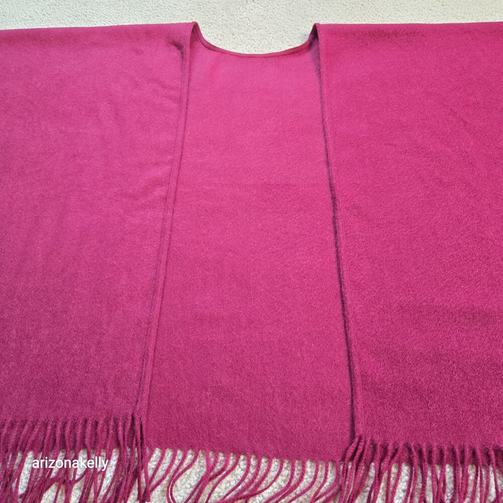 NWT Portolano Lambswool Wool Wrap Burgundy - Picture 5 of 14